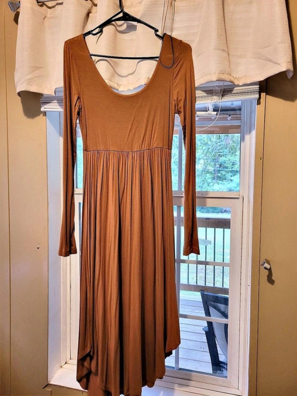 Sozy Brown Long Sleeve Maxi Dress Size Small